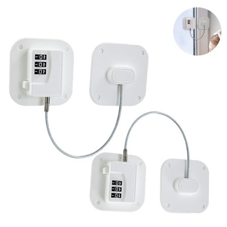 2-pack kylskåpslås - Robust kombinationslås för kylskåp