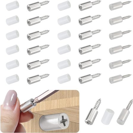 20 selvskærende skruer til hyldebærer i skabe - hyldeknagler med skridsikre ærmer