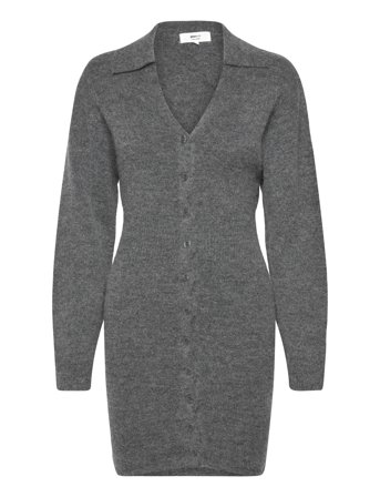 Gina Tricot Knitted Button Down Dress - Grey - XS