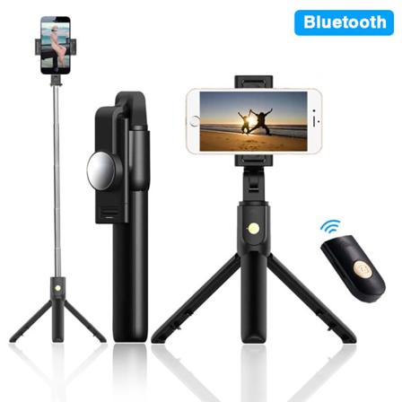 Stativie Stick Bluetooth, Med Trådlös Själv Fjärravtryckare Svart