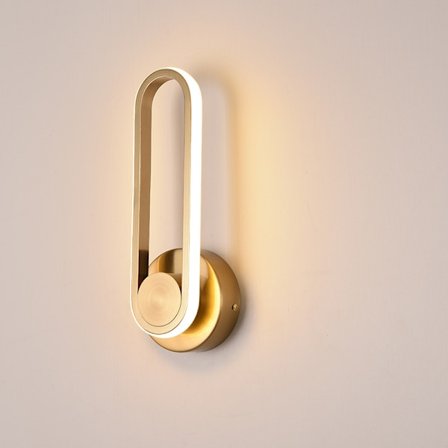 Vegglampe i gullfarge, soverom, hodegavl, liten nattlampe, kreativ