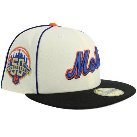 New Era - MLB Beige fitted Keps - "Hatstore Exclusive x New York Mets 59FIFTY 50 Anniversary Chrome/Black Fitted " @ Hatstore