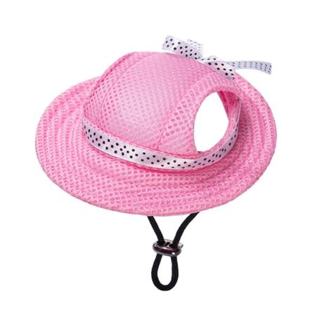 Hund olhatt-Justerbar -olbeskyttelse Hundhatt-Djursolhatt-Rosa pink S