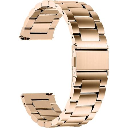 Hurtigutløsbare metallkjede-klokkebånd, rustfritt stål lenkeklokkearmbånd 16mm, 18mm, 19mm, 20mm, 22mm eller 24mm, passer til Galaxy Watch Rose