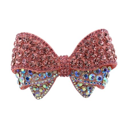 Sløyfe Krystallsmykker Rhinestone Bowknot PINK LARGE PINK LARGE