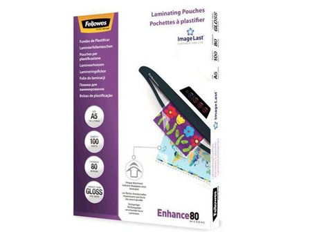 FELLOWES Laminat A5 80mic Klar 100/fp - Lyreco - Kontorsmaskiner - Laminering - Laminat - A5