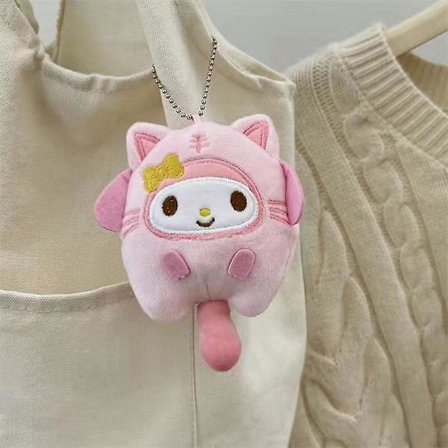 Sanrio Kuromi Cross-dressing Cat Doll Keychain Backpack Pendant Plyschleksaker(A6 Nyckelring)