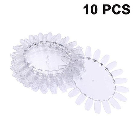 10 Pieces Round Nail Display Nail Tip Exhibition Nail Art Color Card Plastic Nail Art Display Nails Presentation Display For Nail Practice