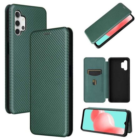 Samsung A32 5G Flip Case -korttipaikka CarbonDreams Green