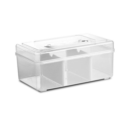 Klar Förvaringslåda i Plast för Medicin Första Hjälpen Väska med Topphandtag Låsspärr för Hushåll