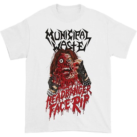 Municipal Waste Headbanger Face Rip White T-shirt