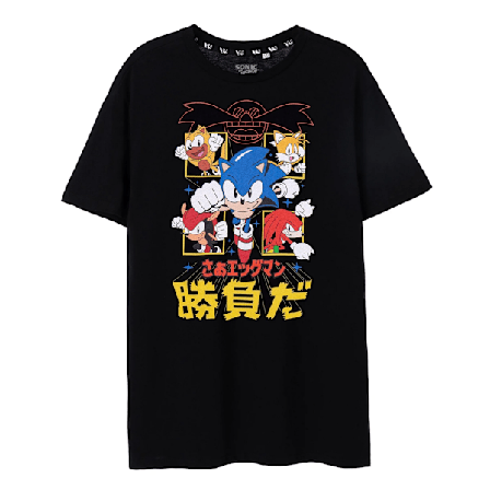 Sonic The Hedgehog Herr T-shirt Japansk XL Svart