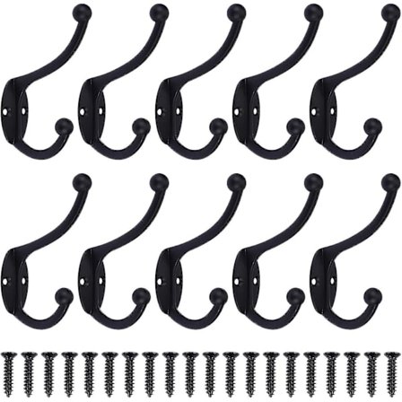 10 stk. Frakkekrog Væg Tøj Kroge Antik Vintage Bøjle Heavy Duty Vægmontering Frakkeholder Til Dør Badeværelse Soveværelse Køkken