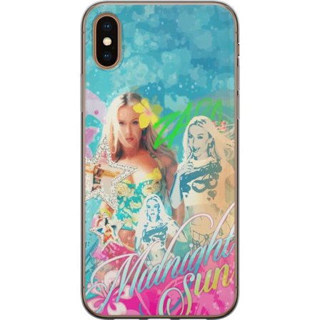 Kompatibelt Mobildeksel til Apple iPhone X Eventyrverden med Steve, Creeper og dyr i fargerik blokkgrafikk