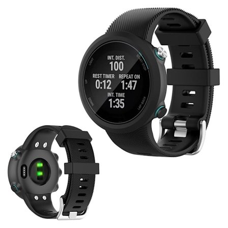 Garmin Swim 2 / Forerunner 45 / 45S hållbar silikon klockarmband - svart