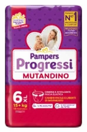 Pampers Progressi Mutandino Taglia 6 XL (15+ kg) 15 Pezzi