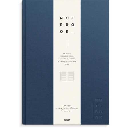 BURDE Anteckningsbok A4 textil linjerad mörkblå - Lyreco - Kontorsmaterial - Block och anteckningsböcker - Anteckningsböcker
