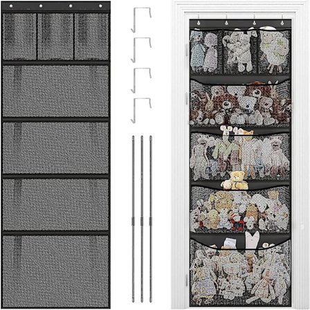 Förvaring av plyschdjur, över dörrförvaringsorganisatör för förvaring av plyschleksaker