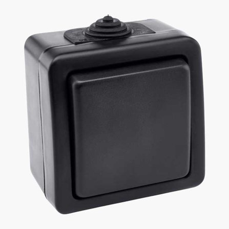 Strömbrytare För Utomhusbruk Enkel Svart - Biltema