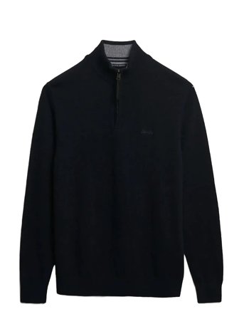 Superdry Wool Blend Half Zip Jumper - Navy - XL