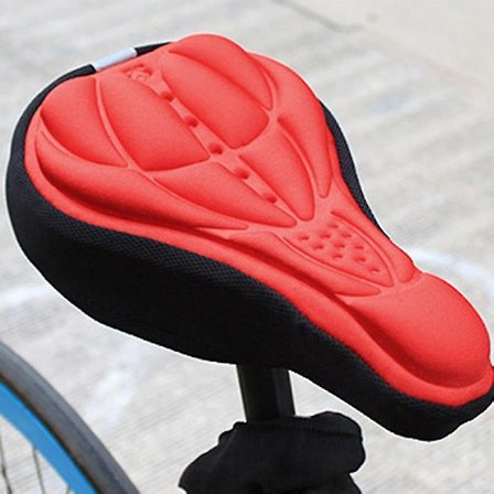3d mjuk cover Cykelsadel Cykelsadel Bekväm sittdyna i skum Red