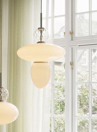 Rizzatto 43 pendel - satin silver/opal