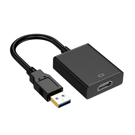 USB3.0 til HDTV Port Konverter Kabel Adapter Ledning til PC og Laptop, HDTV 1080P Display, Sort, Hjemmebiografkabel