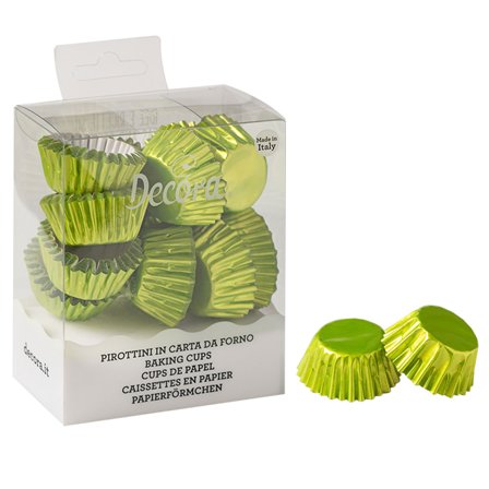 Minimuffinsforme Metallisk Limegrøn 180-pak