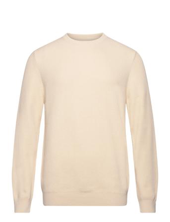 Tight Cotton Emil Knit Tops Knitwear Round Necks Cream Mads Nørgaard