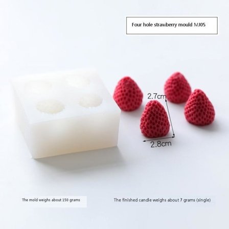 Kynttilämuotit kynttilä steariinikynttilä DIY silikonimuotit MJ05 nelireikäinen mansikka