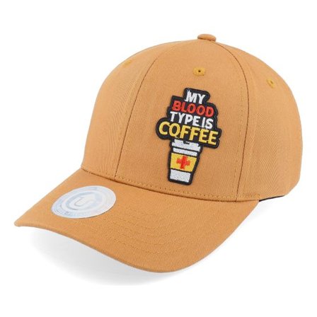 Iconic - Brun adjustable Keps - My Blood Type Is Coffee Caramel Adjustable @ Hatstore