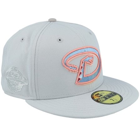 New Era - Arizona Diamondbacks Mighty Mega 59FIFTY Snow Grey/Grey Fitted Fitted Grey Cap - MLB @ Hatstore