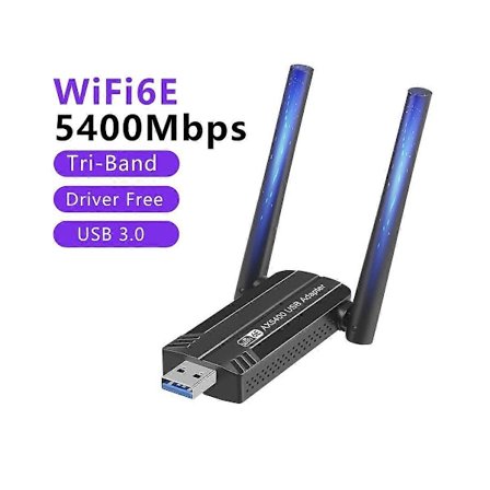 5400Mbps WiFi 6E Verkkokortti USB 3.0 WiFi-sovitin - Kaista 2.4G 5G 6G Wifi-vastaanotin Dongle 11 Dri:lle
