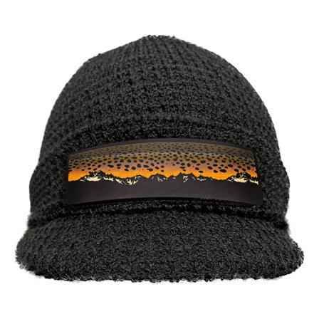 RepYourWater Knit Hat Brimmed, Brown Trout Mountains