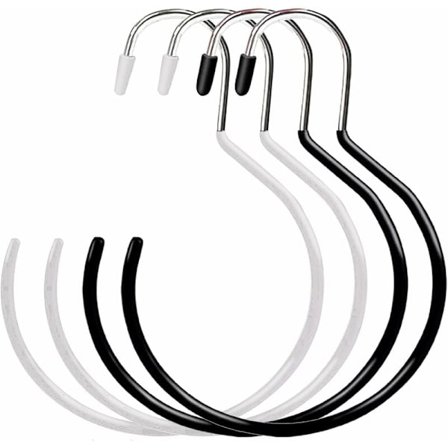 Ring tørklædeholder, 4 pak tørklædeholder, rund tørklædeholder, tørklædeholder, vægkrog, tørklædearrangør, ideel til bælter, slips, håndklæder