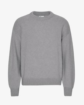 Oversized Merino Wool Crew - Heather Grey