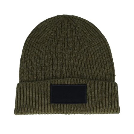 Beechfield - Grön cuff Beanie - Militarygreen/Black Fashion Patch Cuff @ Hatstore