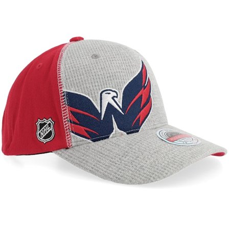 Mitchell & Ness - NHL Grau Adjustable Cap - Hatstore Exclusive x Washington Capitals Exclusive XL Hockey Logo Grey/Red Adjustable @ Hatstore