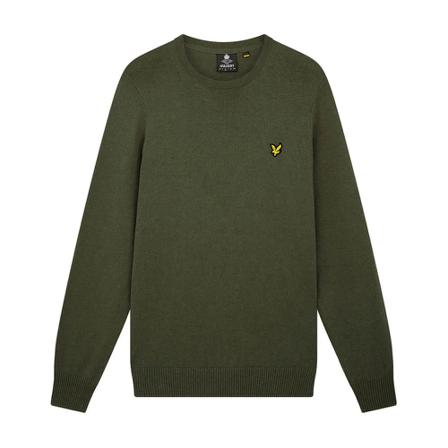 Lyle & Scott Cotton Merino Crew Neck Jumper Grøn, Herre Strik
