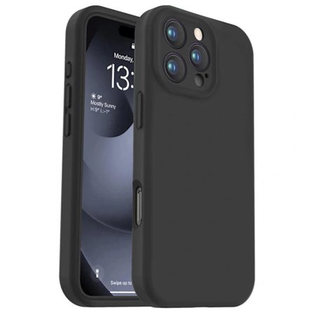 /EA/iPhone 16 Pro Max Matt Svart Skal - Extra Kameraskydd iPhone 16 Pro Max
