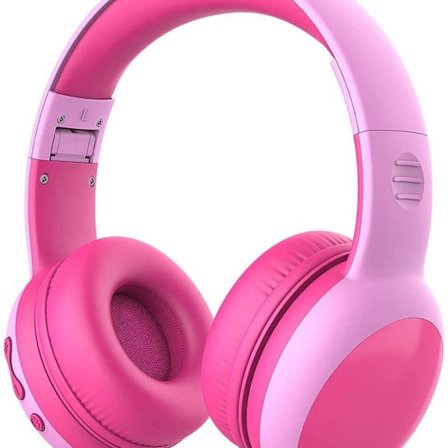 Bluetooth-headset för barn med mikrofoner rosa