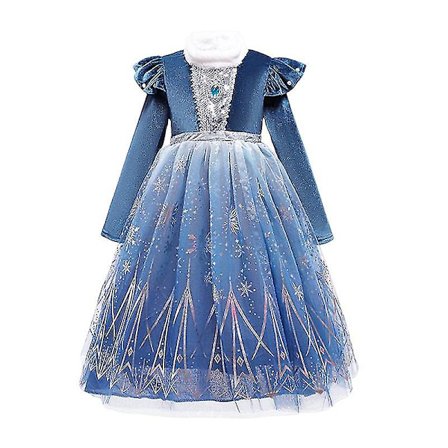 Frozen Winter Elsa Prinsessa Mekko Lapsi Tyttö Lumikuninga Vestido Cosplay Vaatteet Elza Halloween Joulupuku