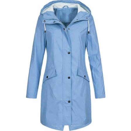 Kvinnors långärmad vindjacka med dragkedja, maskintvättbar, med personlighet, street style, formellt vardagskläder M Blue