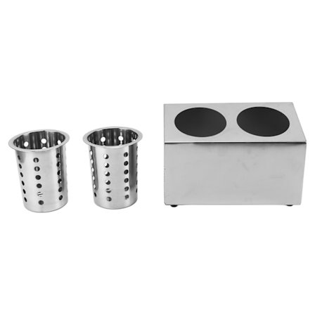 Enkelt rad rustfritt stål bestikkboks bestikkbøtte kjøkkenutstyr oppbevaringsboks to rom