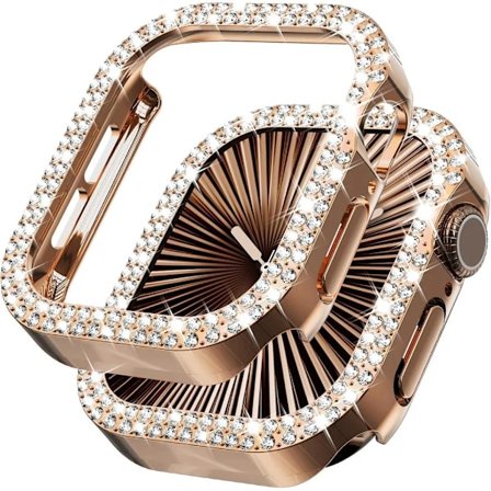 Bling Skal för Apple Watch Series 10 46mm 42mm 45mm 41mm Diamant Skyddande Fodral Stötfångarskydd för iWatch series 10 9 8 7 6