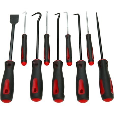 9-delad Universal Set med Krokar, Nål och Skrapa för Demontering och Montering av Fogar