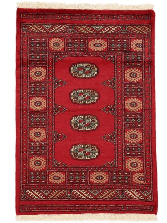 Handgeknoopt Pakistan Bokhara 2Ply Vloerkleed 79X115 Donkerrood/Zwart