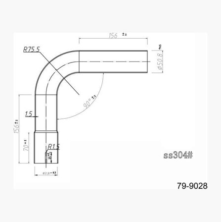 Rörböj med muff 90° 51 mm