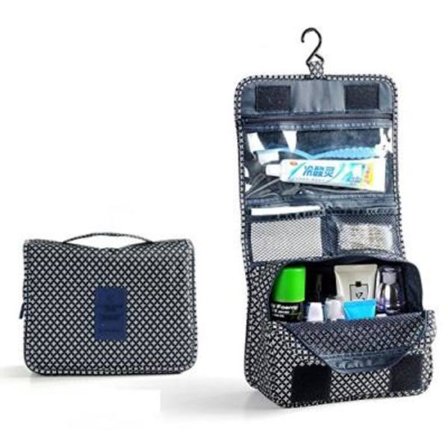 Stor hopfällbar necessär, sminkväska, reseväska (Stjärnor / Bl