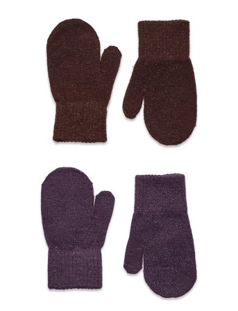 Magic Glitter Mittens 2-Pack Brown CeLaVi